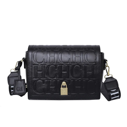 Bolso cruzado con letras en relieve de gran capacidad a la moda, bolso de hombro individual para mujer