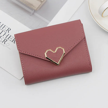 cartera larga con hebilla en forma de V para mujer, cartera triple para mujer