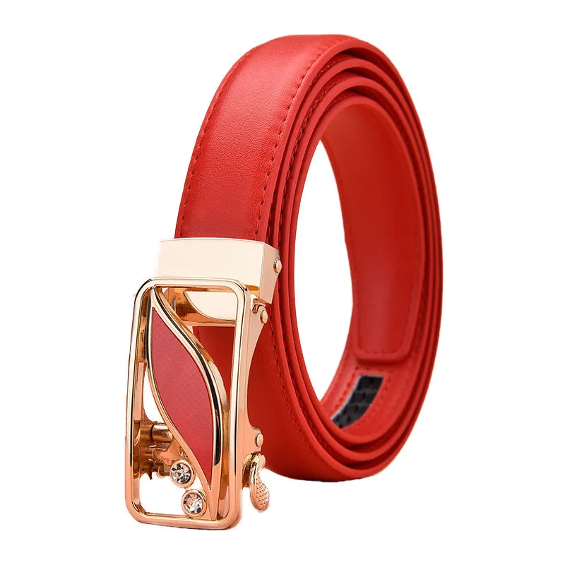 Cinturón de mujer a la moda, cinturón versátil con hebilla automática