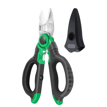 Ciseaux d'électricien LAOA 6/7/8 pouces Pince à dénuder les fils Coupe-fil Pince à sertir Poignée ouverte Ciseaux en acier inoxydable Outil de sertissage de coupe de câble