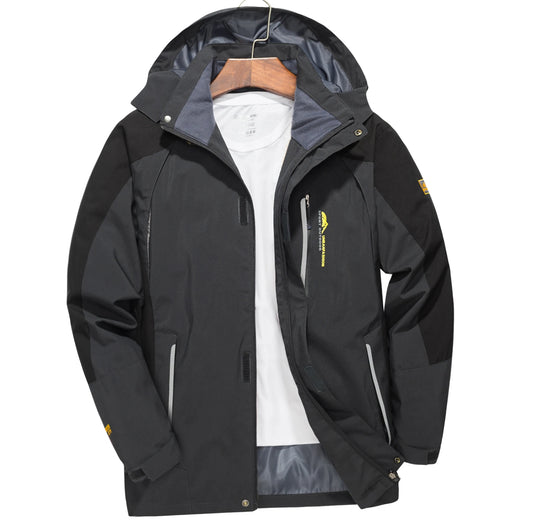 Chaqueta de senderismo impermeable para hombre, cortavientos a prueba de viento de gran tamaño