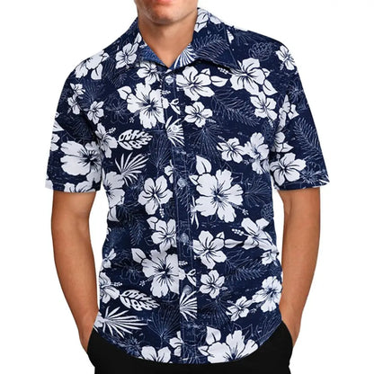 Chemises cocotiers pour hommes, chemises imprimées en 3D pour hommes, chemises de plage à manches courtes, chemisier tendance pour hommes, chemise 