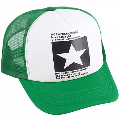 Gorras de moda para hombres y mujeres, gorras de verano transpirables con cierre trasero y estrellas