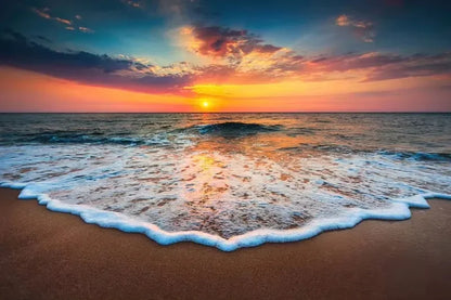 Pósteres artísticos de pared de puesta de sol de playa, pintura en lienzo de paisaje grande, impresión, imagen de decoración de pared nórdica para decoración del hogar sin marco