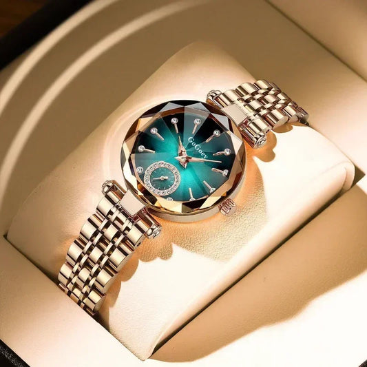 Relojes de marca nueva para mujer, reloj de cuarzo de acero a la moda para mujer, reloj de pulsera de regalo de marcas famosas de lujo