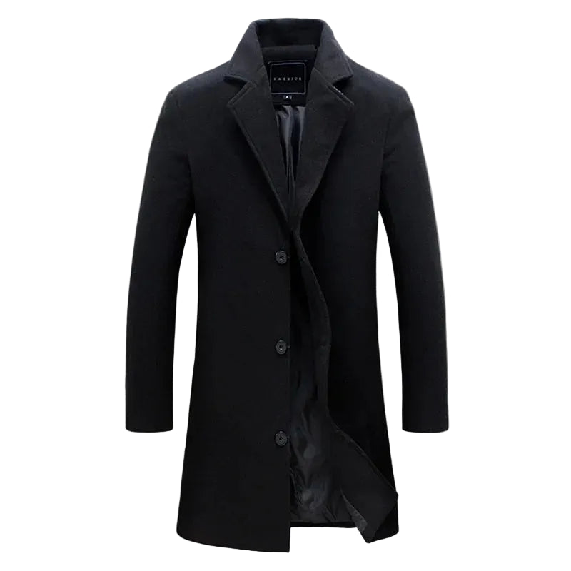 nuevo abrigo largo de algodón nueva mezcla de lana Color puro Casual moda de negocios ropa de hombre chaqueta cortavientos delgada