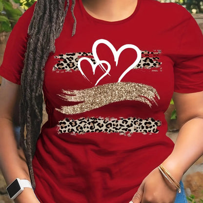 Camiseta holgada de manga corta con cuello redondo informal de gran tamaño con estampado de dibujos animados para mujer de verano