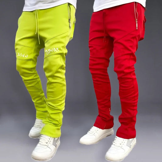 Pantalones deportivos para hombre, pantalones tobilleros agrupados coreanos de otoño, bolso escolar ajustado elástico, pantalones largos informales para correr de marca a la moda