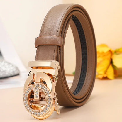 Cinturón de mujer a la moda, nuevo estilo de red, hebilla automática