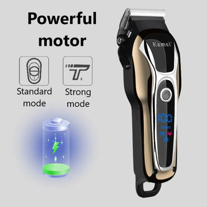 Kemei Tondeuse à cheveux professionnelle pour hommes Tondeuse à cheveux électrique Ensemble de machine à écran LCD