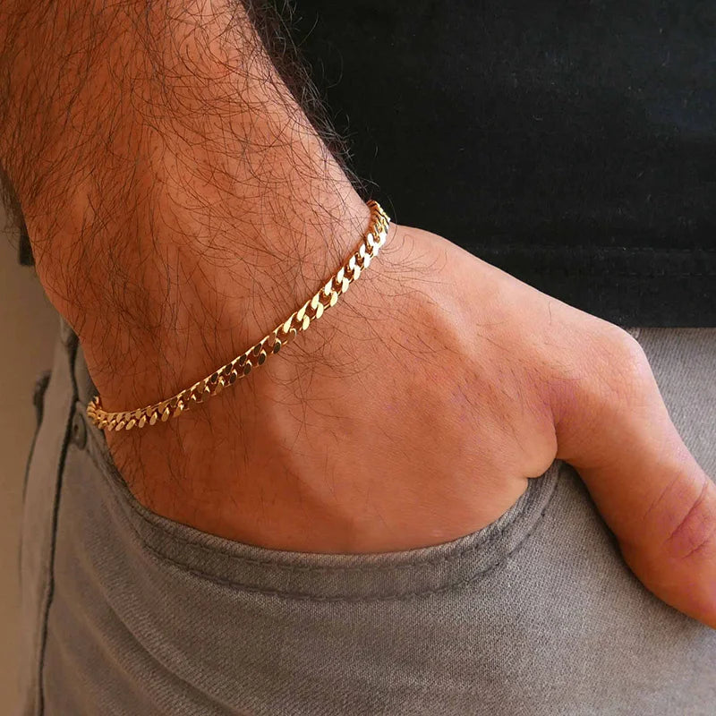 Vnox 3-11mm Thick Miami Curb Chain Bracelet for Men Stainless Steel Cuban Link Chain Bracelet Heavy Punk Classic Jewelry for Male 