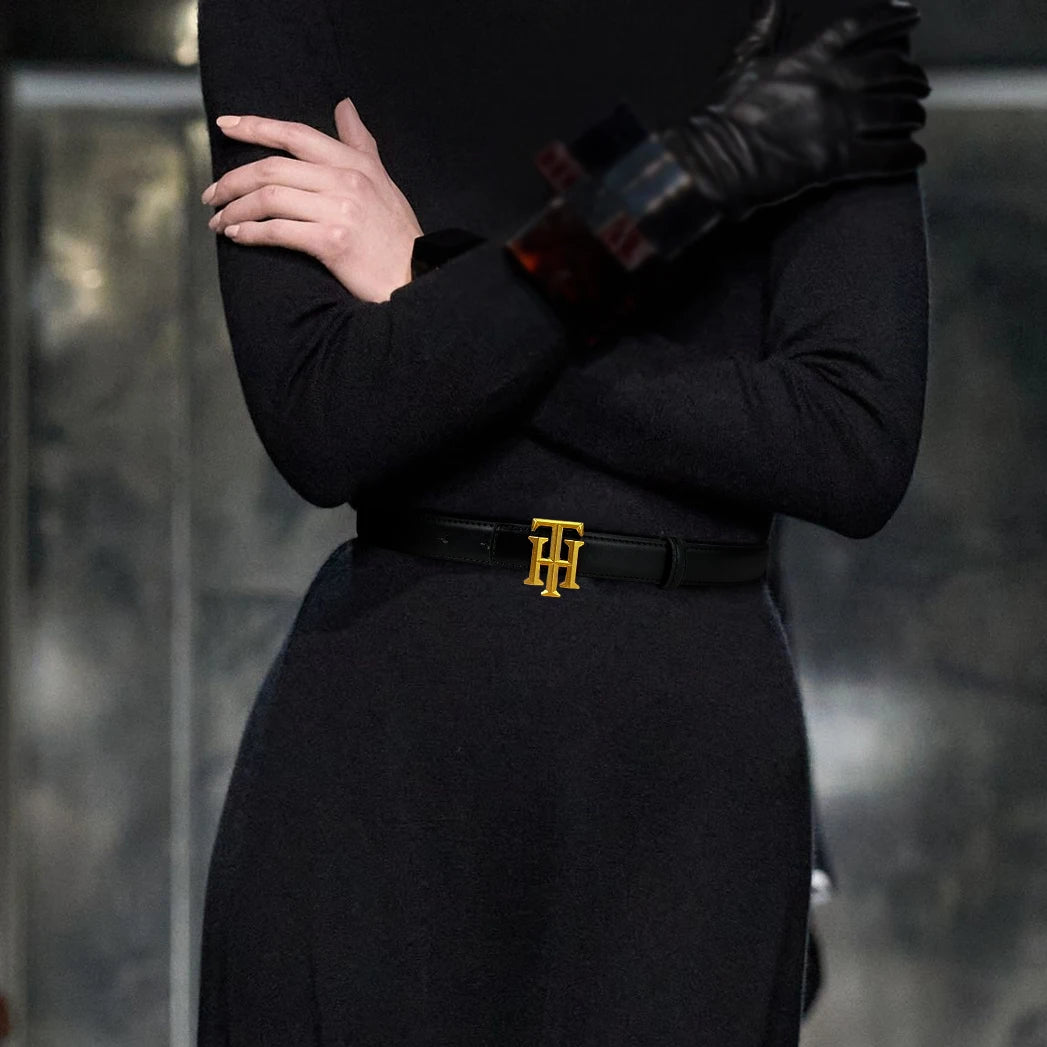 Cinturón con monograma y letras a la moda para mujer