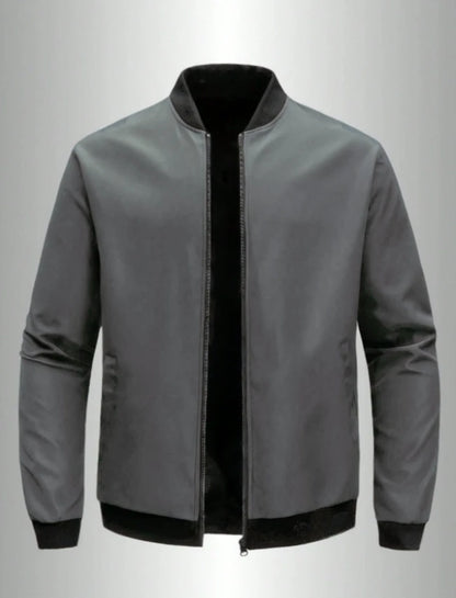 chaqueta corta holgada de Color sólido con cuello de béisbol para hombres de negocios Casual abrigo fino tendencia