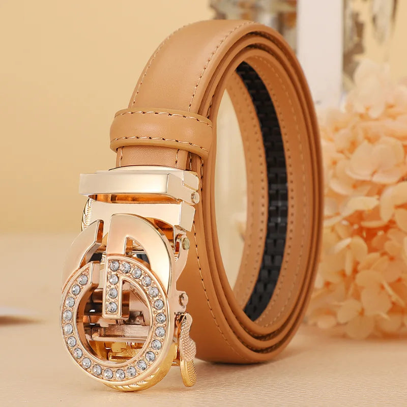Cinturón de mujer a la moda, nuevo estilo de red, hebilla automática