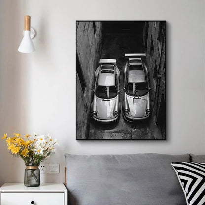 mpresiones de dibujos animados de viaje alpin Retro, pintura en lienzo, imagen artística de pared, decoración para sala de estar y hogar