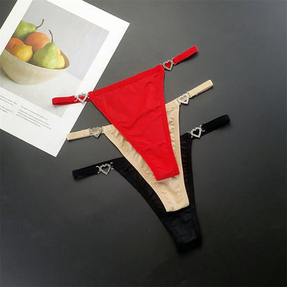 Tanga con tirantes para mujer, ropa interior con diamantes de imitación brillantes de talla grande