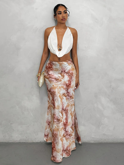 Falda Midi Larga y Elegante para Mujer, Estilo Bodycon, Ropa Femenina a la Moda