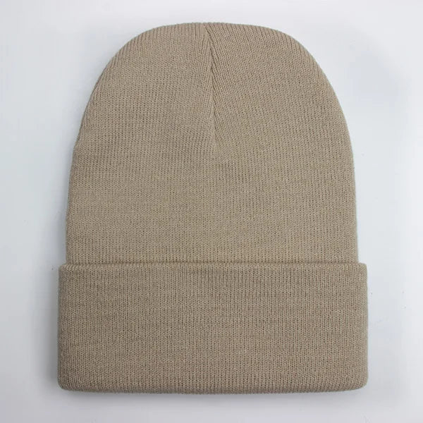 Gorro Unisex liso Otoño Invierno mezclas de lana Gorro de punto suave y cálido hombres mujeres