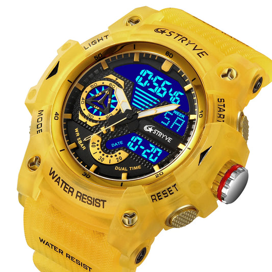 Reloj deportivo electrónico de moda para hombre, resistente a golpes, resistente al agua, con alarma LED y cronómetro