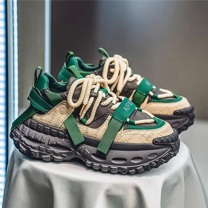 Zapatos deportivos para hombre, suela de neumático de coche, zapatillas altas