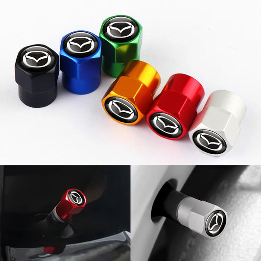 4 tapas de válvulas de neumáticos de aleación de aluminio para Mazda CX-3 BK CX-5 MS Speed 5 6 2 3 CX30 MX-5.