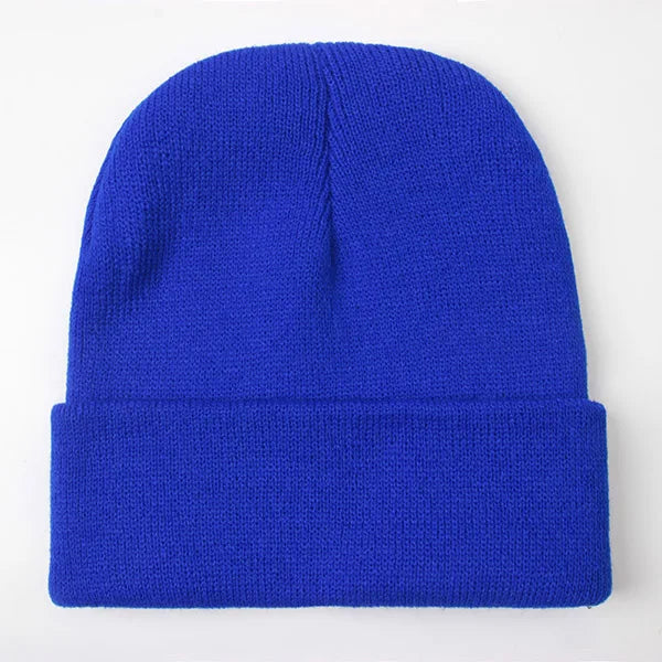 Gorro Unisex liso Otoño Invierno mezclas de lana Gorro de punto suave y cálido hombres mujeres