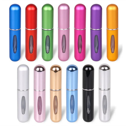 Botella de perfume recargable de 5 ml, portátil, mini, bomba de aroma, envases cosméticos vacíos, atomizador para viaje