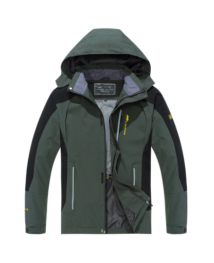 Chaqueta de senderismo impermeable para hombre, cortavientos a prueba de viento de gran tamaño