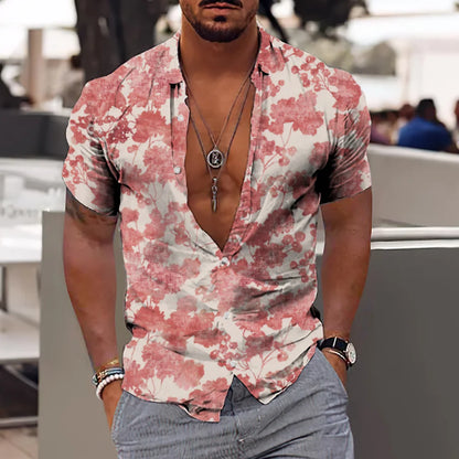 Chemises cocotiers pour hommes, chemises imprimées en 3D pour hommes, chemises de plage à manches courtes, chemisier tendance pour hommes, chemise 