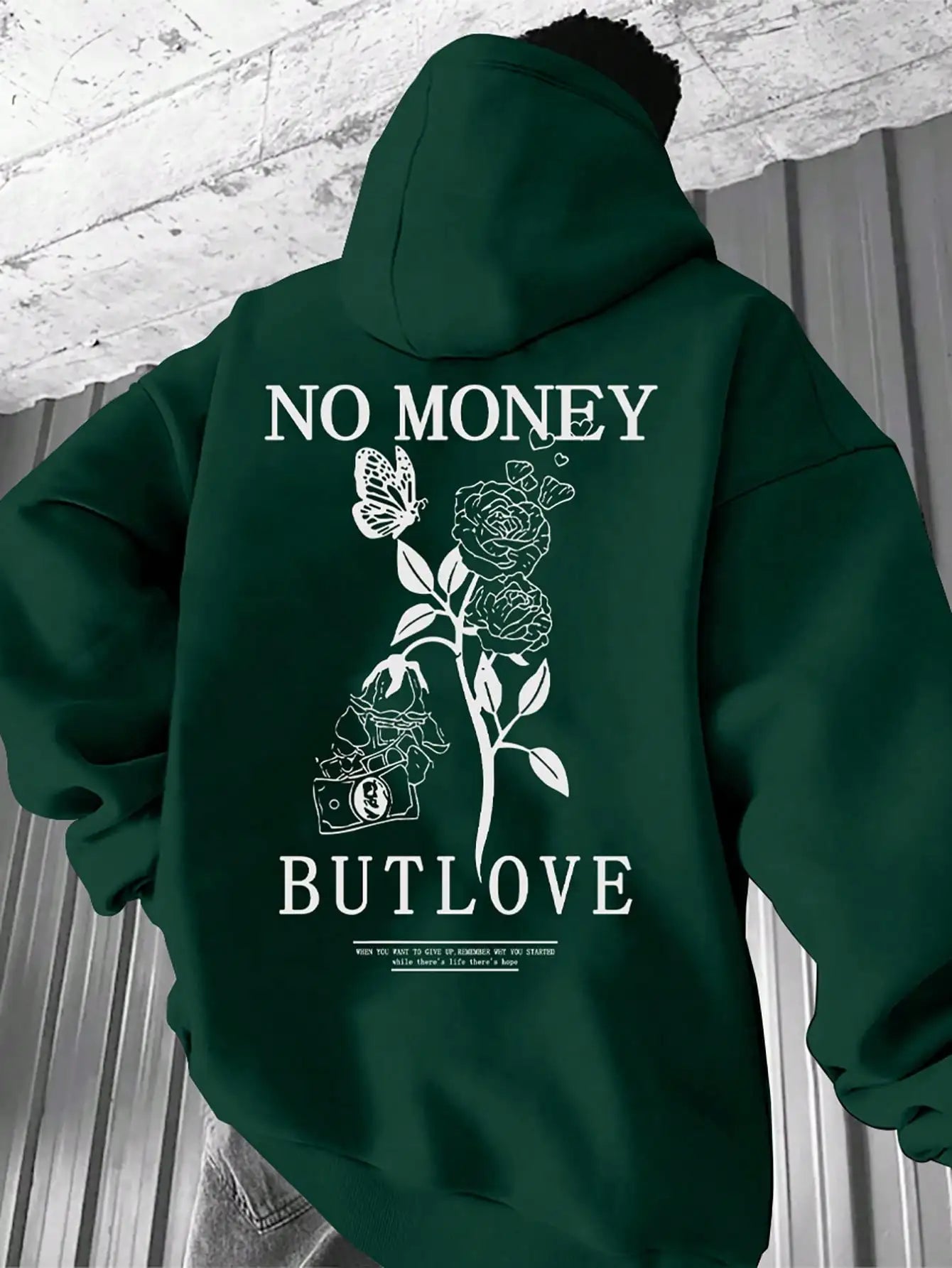 Chaqueta con capucha estilo pareja de primavera y otoño a la moda nueva sudadera holgada de lana con capucha con estampado de letras florales para hombre