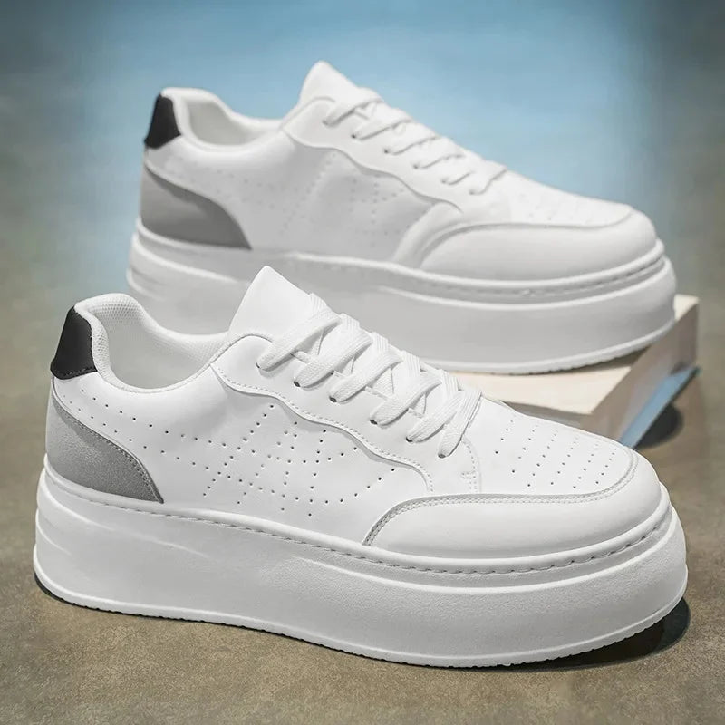 Zapatos deportivos transpirables de alta calidad para hombre, calzado informal de moda con parte inferior gruesa