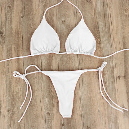 Conjunto de bikini sexy de verano, traje de baño brasileño para mujer, sujetador, tanga, dos piezas, ropa de playa, traje de baño para mujer