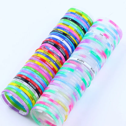 Bracelets en silicone lumineux multicolores de sport à la mode pour hommes et femmes, bracelets en caoutchouc de style mixte, bijoux cadeau