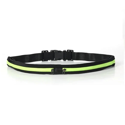 Riñonera ajustable para correr, doble bolsillo, impermeable, cinturón para teléfono, bolsa pequeña de nailon para viajar, ciclismo, senderismo, deporte, gimnasio
