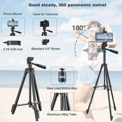 Trípode para cámara de teléfono con control remoto Bluetooth, ligero y universal para fotografía, compatible con Xiaomi, Huawei y DSLR.