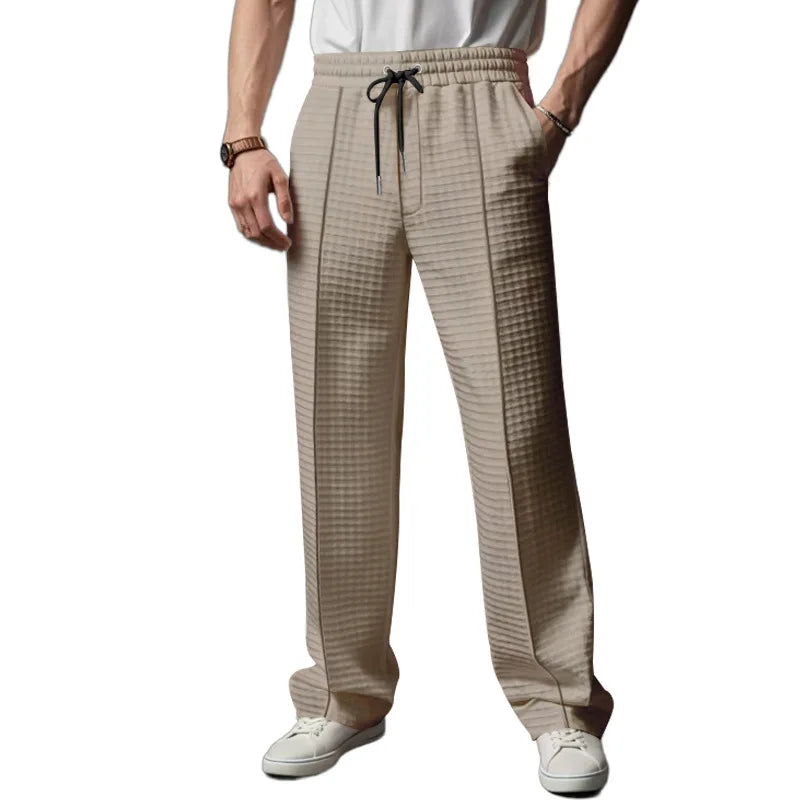 Pantalones deportivos informales  de alta calidad para hombre, pantalones de negocios, ropa de caballero holgada y transpirable de pierna recta