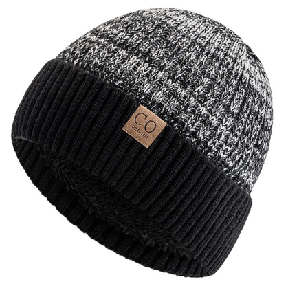 sombreros de invierno Unisex de dos tonos, añaden forro de piel, gorro cálido a la moda para hombres y mujeres