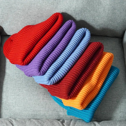 Gorros de punto cálidos de Color sólido Unisex para mujeres y hombres invierno otoño al aire libre mantener