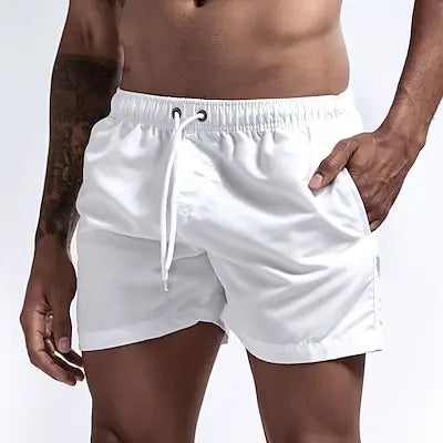 Bañador corto para hombre, de secado rápido, transpirable, con cordón.