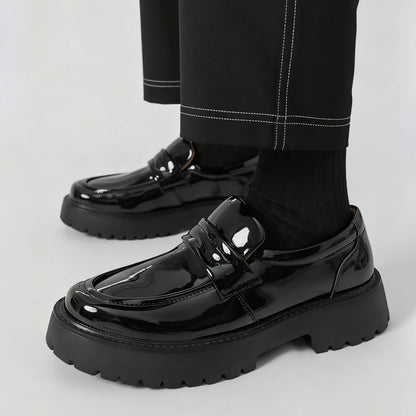 Mocasines clásicos de suela gruesa para hombre, zapatos de vestir formales para caballero