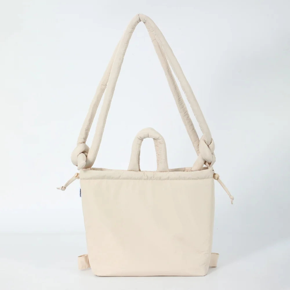 Mochila acolchada para mujer, bolso de mano con asa superior, bolso de hombro