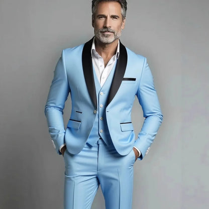 Conjunto de tres piezas para fiesta de boda, chaqueta masculina de talla grande, pantalones y chaleco, traje ajustado a la moda