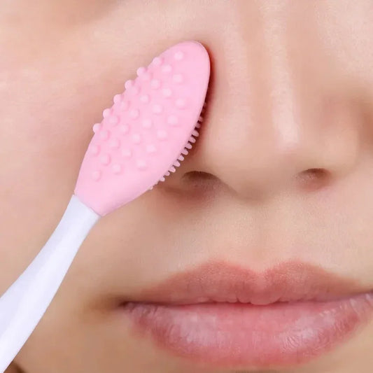 1 brosse de soin de la peau en silicone, brosse de nettoyage du visage, brosse exfoliante pour le nez, outils pour éliminer les points noirs 