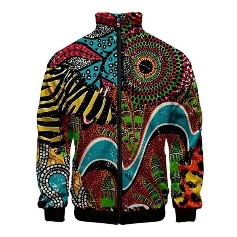 Chaqueta unisex con cremallera de piel de serpiente de tigre impresa  para hombres, abrigo de manga larga con patrón de Animal fresco, chaquetas sueltas con personalidad, Top de ropa de calle