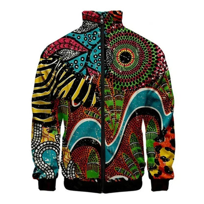 Chaqueta unisex con cremallera de piel de serpiente de tigre impresa  para hombres, abrigo de manga larga con patrón de Animal fresco, chaquetas sueltas con personalidad, Top de ropa de calle