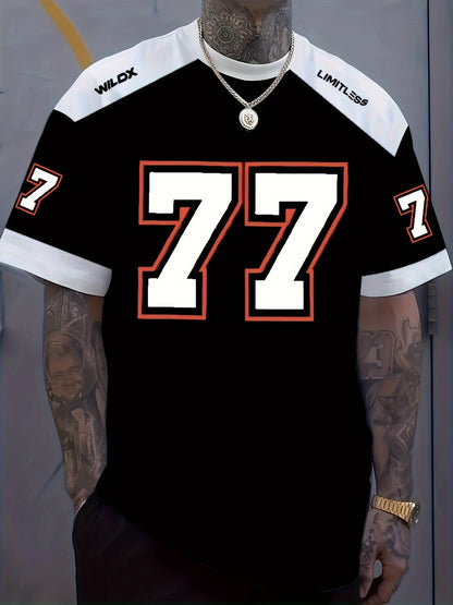 Camiseta Deportiva Casual Ligera y Transpirable con Estampado Digital para Hombre, Verano 2026