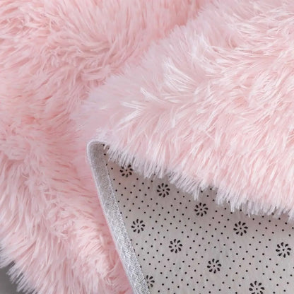 Tapis rond en peluche super doux, tapis blancs moelleux pour salon, décoration intérieure, chambre à coucher, chambre d'enfants, salon, tapis à poils épais