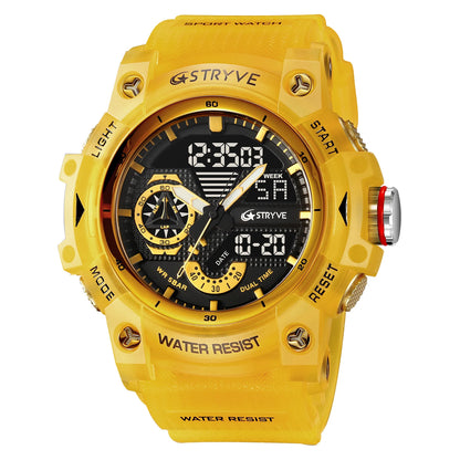 Reloj deportivo electrónico de moda para hombre, resistente a golpes, resistente al agua, con alarma LED y cronómetro