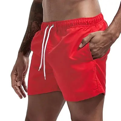 Bañador corto para hombre, de secado rápido, transpirable, con cordón.