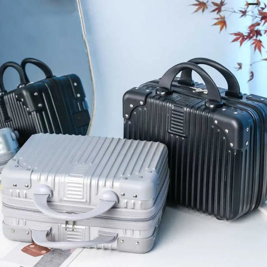 Mini valise de voyage de 14 pouces, boîte à cosmétiques, organisateur de bagages à main, trousse de maquillage, petite boîte à mot de passe, valise d'embarquement